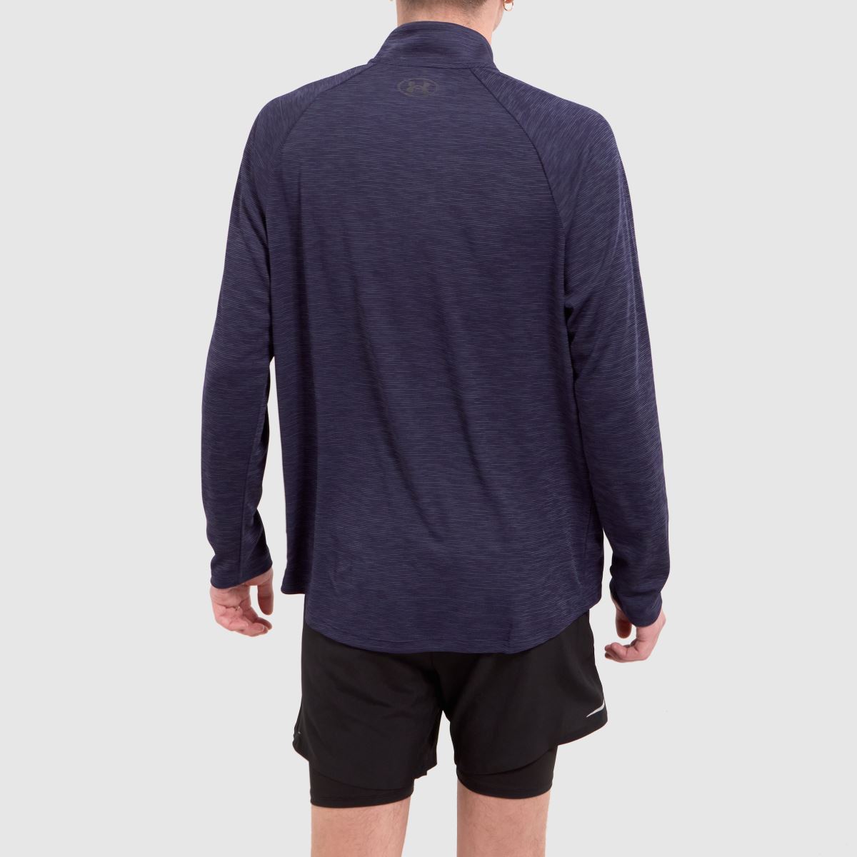 Under Armour tech texturált félcipzáras pulóver sötétkék színben