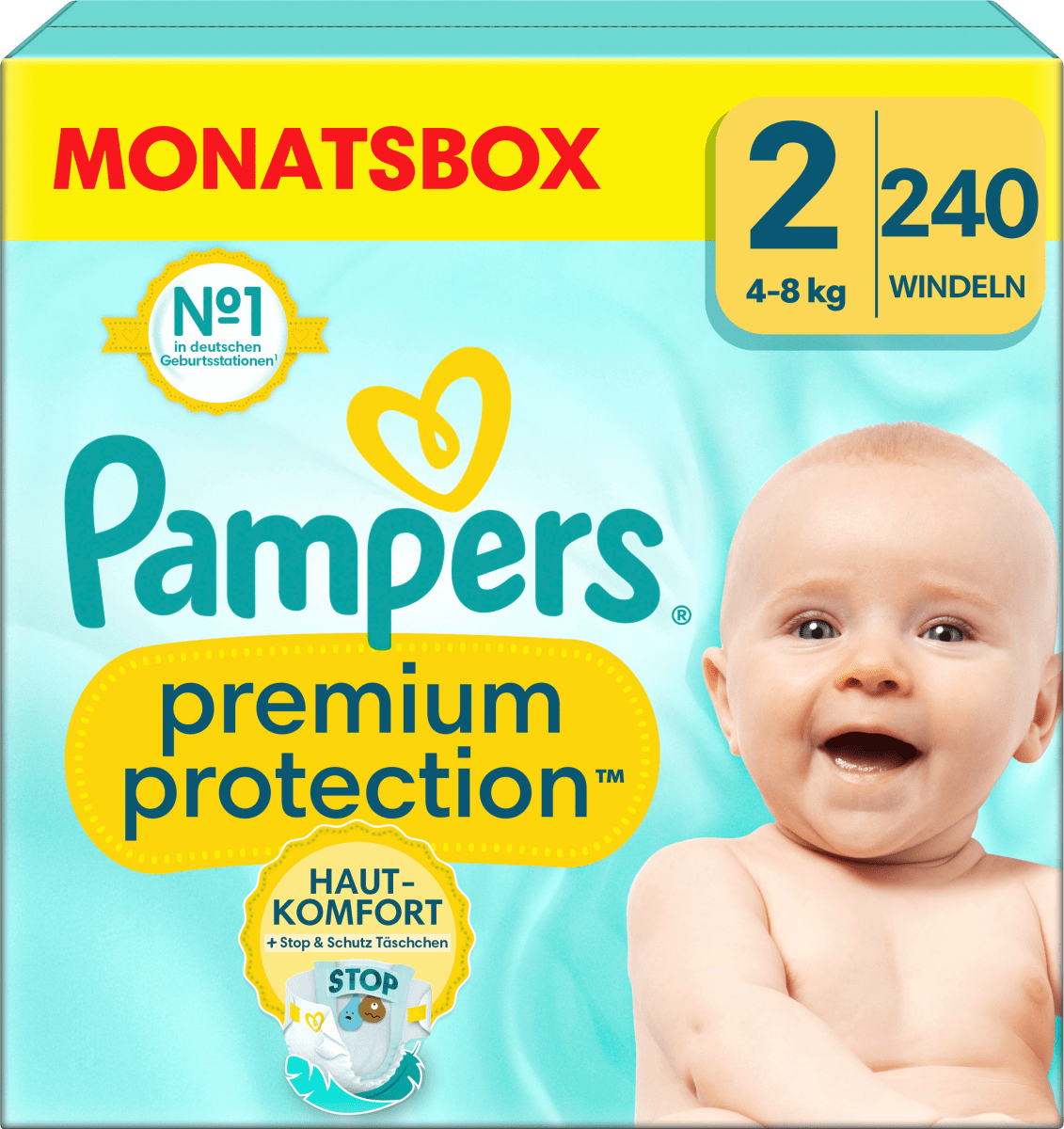Windeln Premium Protection New Baby Gr. 2 Mini (4-8 kg), Monatsbox, 240 St