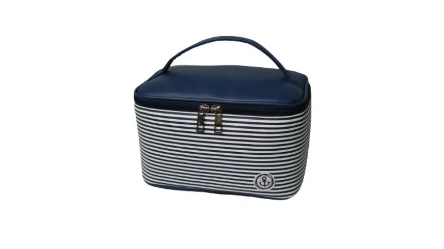 KANIA Kosmetikkoffer Maritim Gestreift marine/weiss