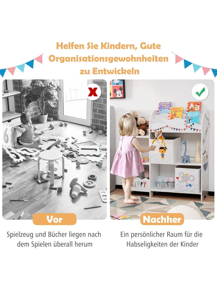 COSTWAY Kinderzimmerschrank in Weiß günstig kaufen 30 cm