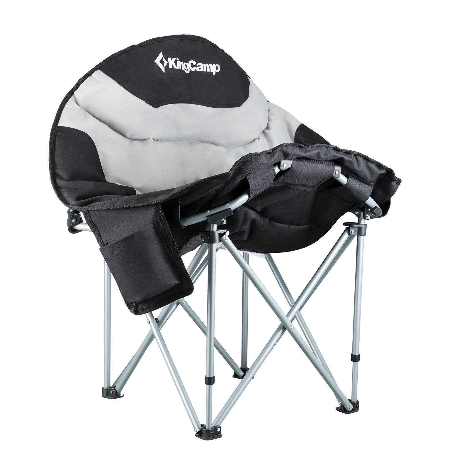 KingCamp Campingstuhl MoonChair XL Camping Klapp Stuhl, Garten Falt Sessel Kühltasche 150 kg