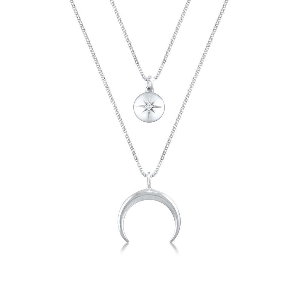 Elli Elli Collier Femme - (925/1000) Argent Cristal de Zircone collier