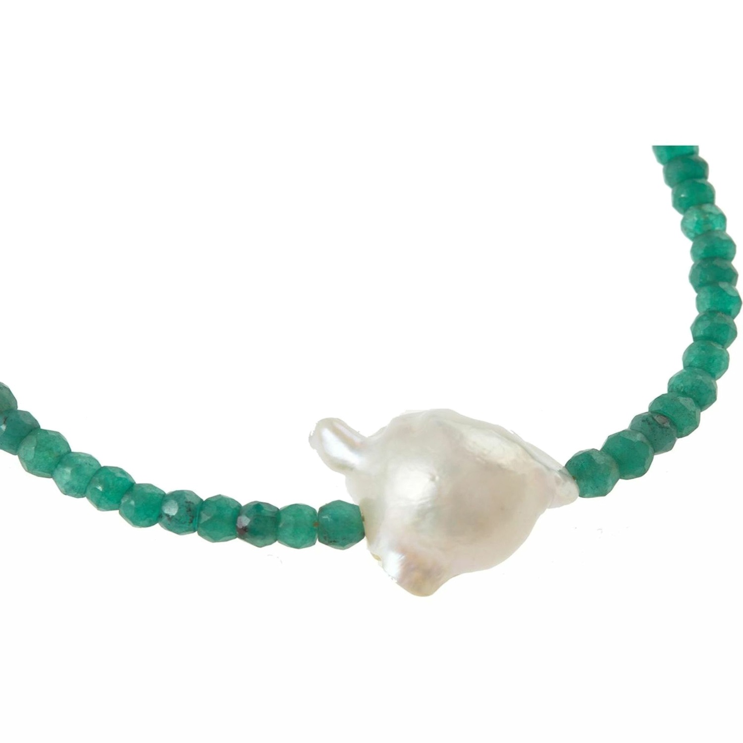 Armband 'Barock Zuchtperle und facettierte Smaragde'