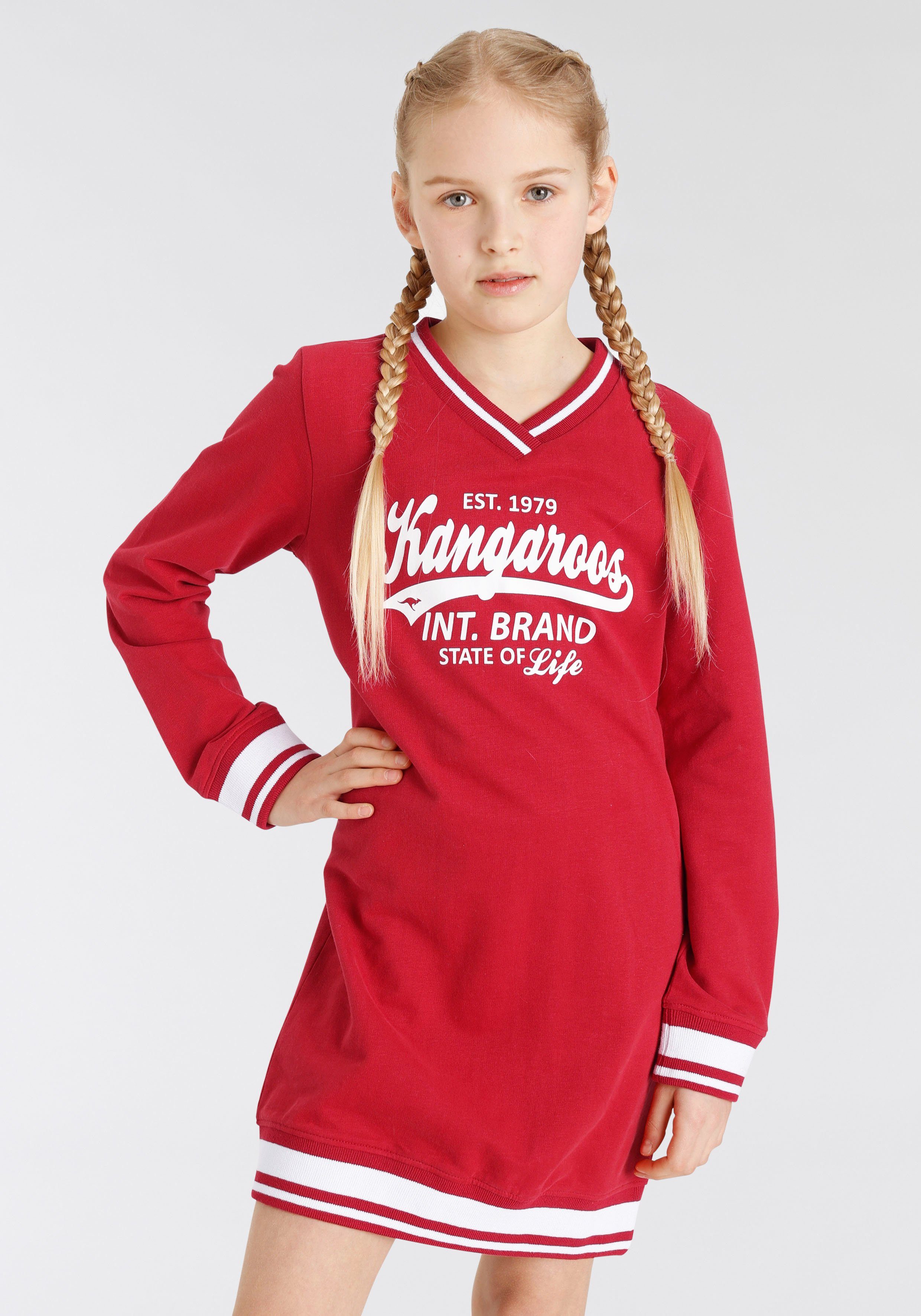 KangaROOS Sweatkleid State of Life mit V-Ausschnitt