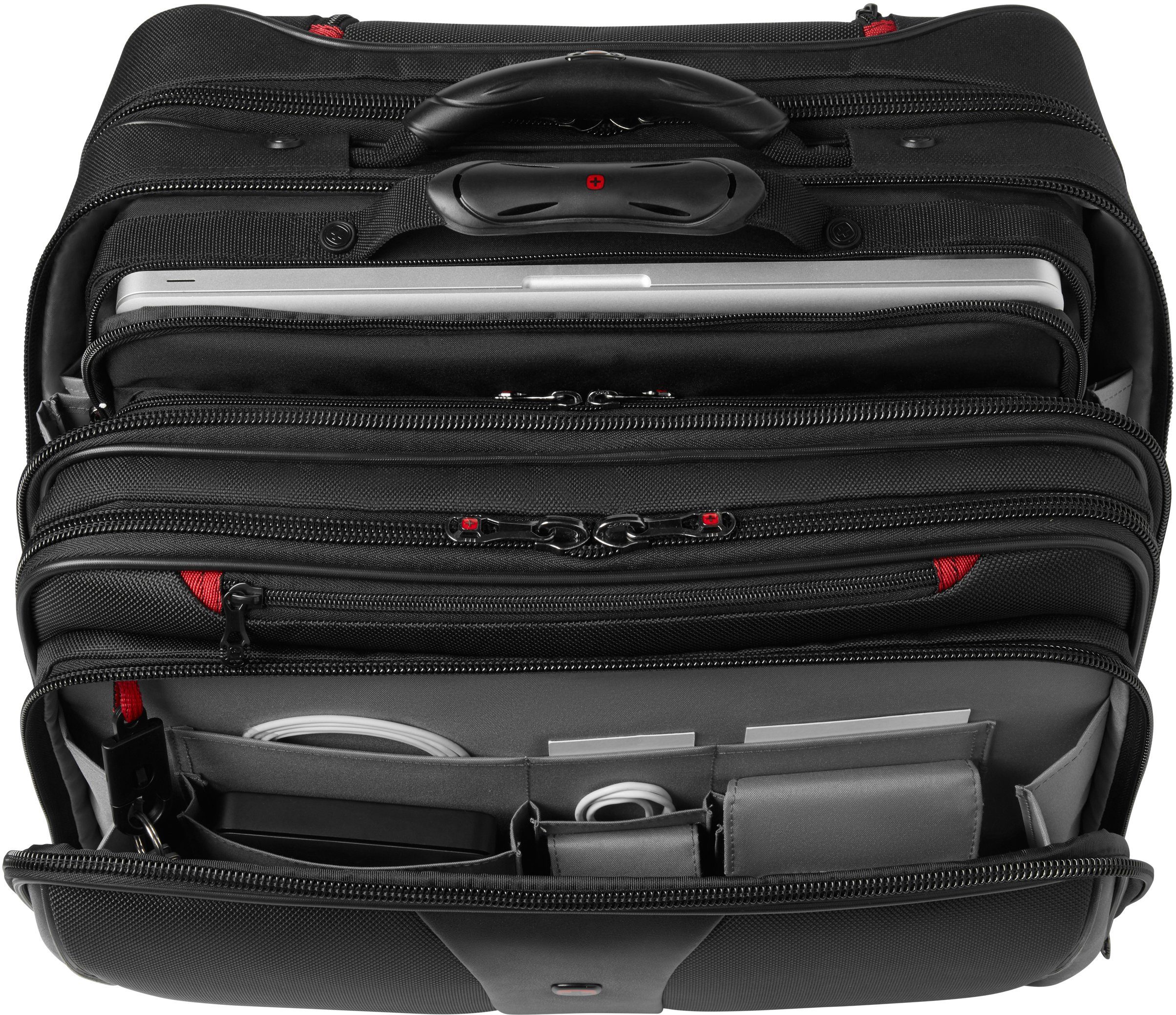 Wenger Business-Trolley Patriot II, schwarz, 2 Rollen, mit 17,3-Zoll Laptopfach & abnehmb. Tasche für Laptops bis 15,6-Zoll