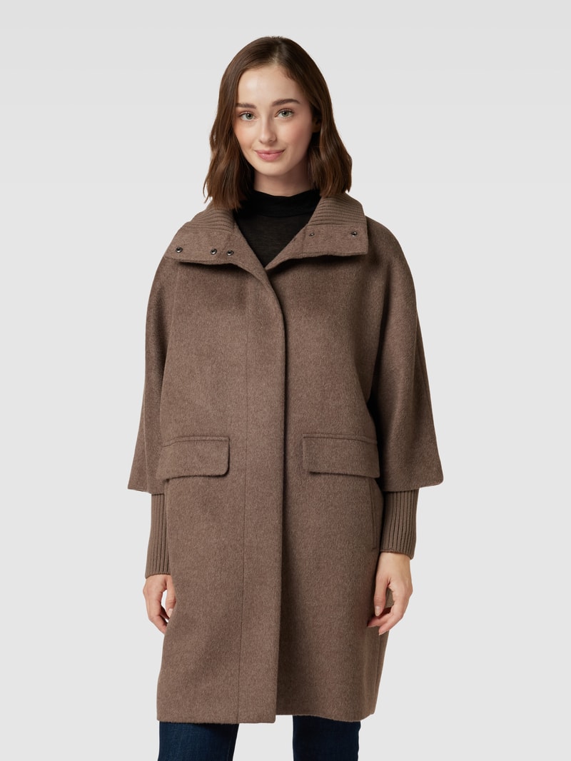 Mantel mit Stehkragen in taupe