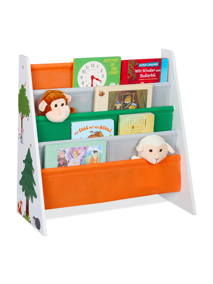 relaxdays Kinderbücherregal in Bunt - (B)62,5 x (H)60 x (T)28 cm günstig kaufen onesize