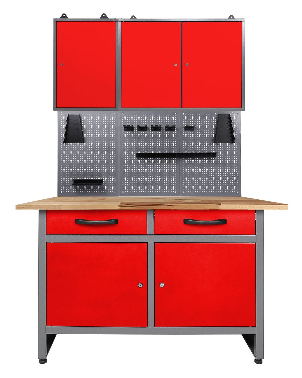 Ondis24 Werkstatt Set Werner 120 cm 2 Schränke rot