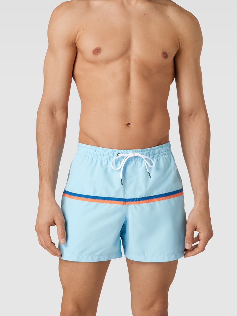 Badehose mit Kontraststreifen Modell 'BETWEEN WAVES VOLLEY' in hellblau