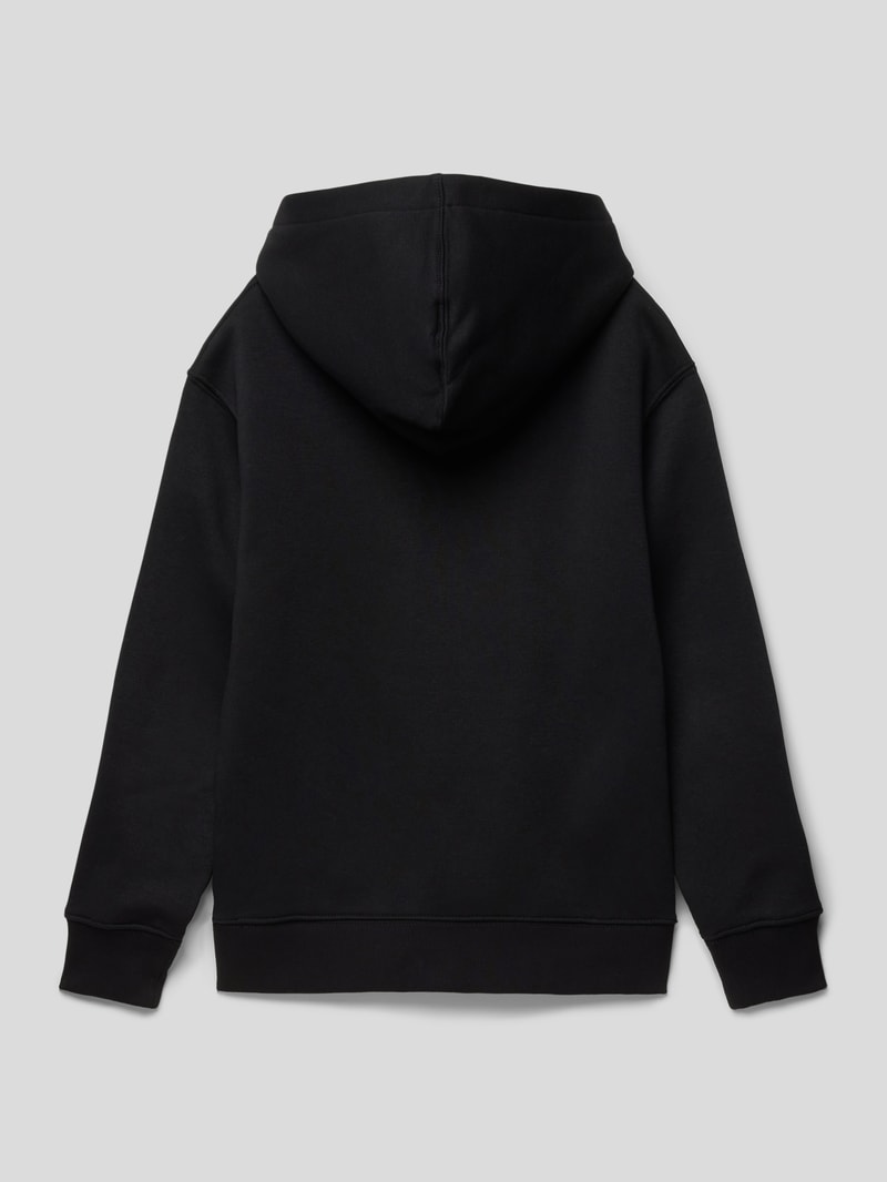 Hoodie mit Label-Print in schwarz