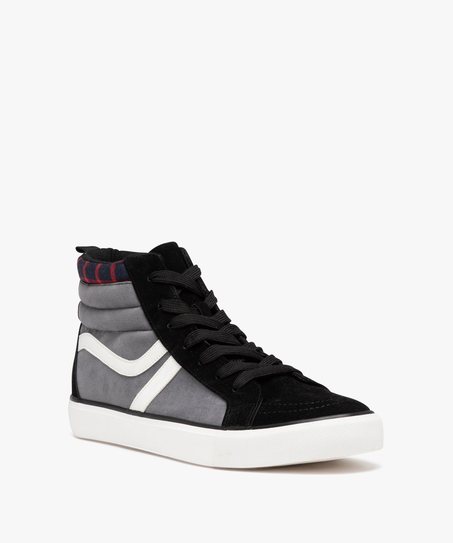 Baskets homme mid-cut en suédine à col rembourré noir | GEMO