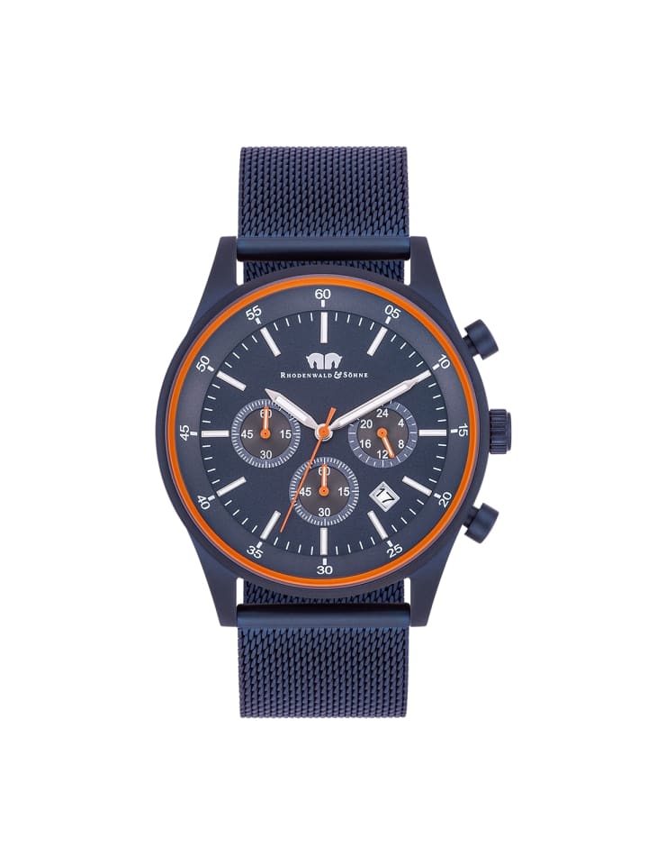 Rhodenwald & Söhne Herren Chronograph blau Edelstahl blau in blau günstig kaufen 23 cm