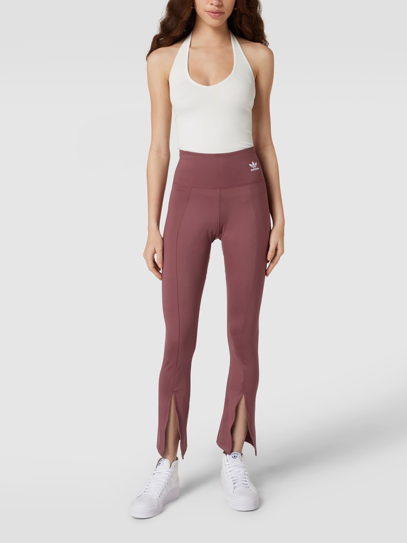 Leggings mit Label-Print in aubergine