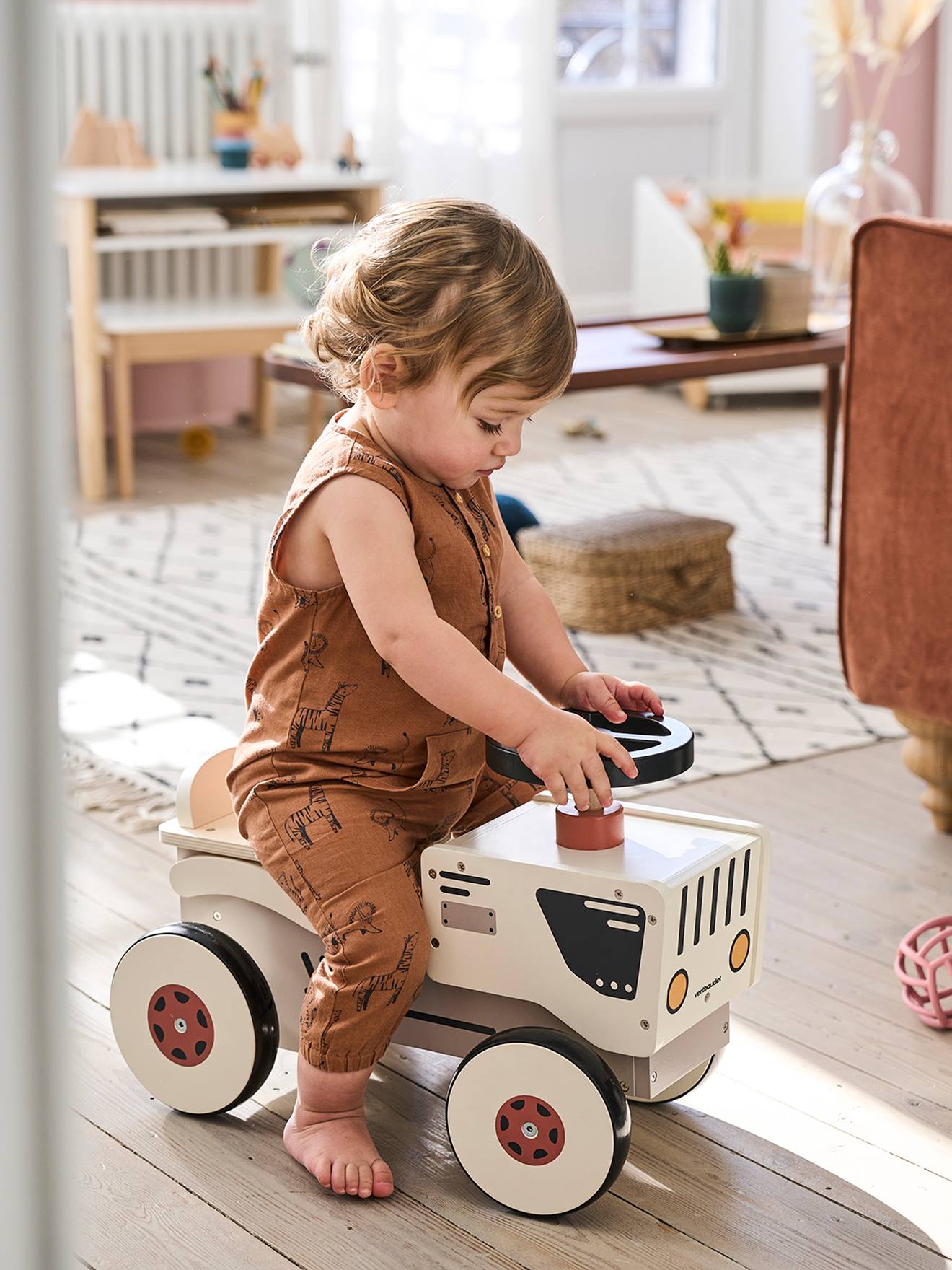 Porteur tracteur en bois FSC® gris