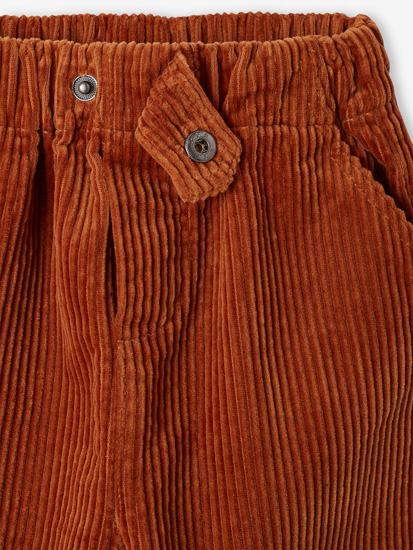 Pantalon bébé en velours côtelé rouille