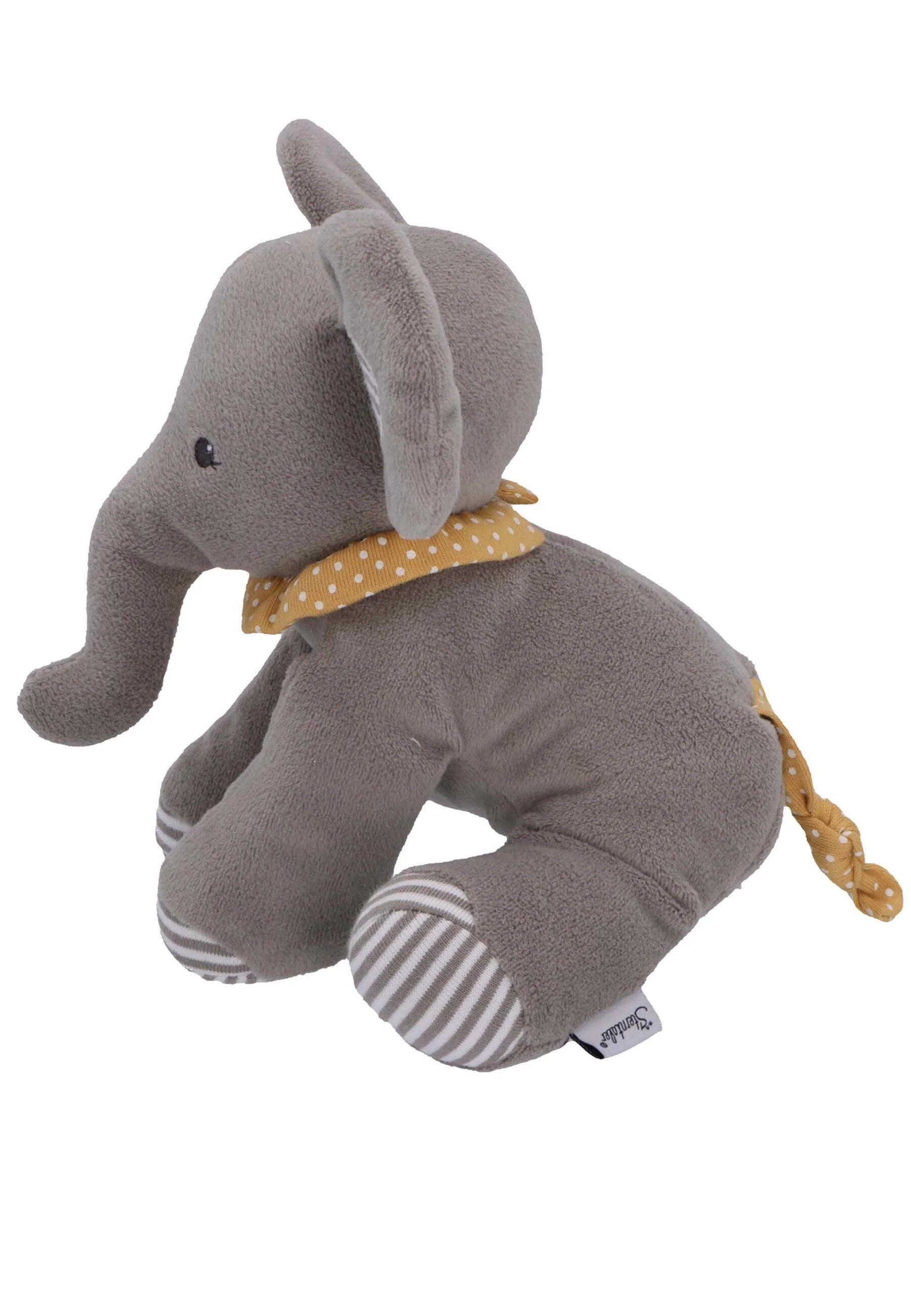 Spieltier Elefant Eddy mit Rassel, Grau