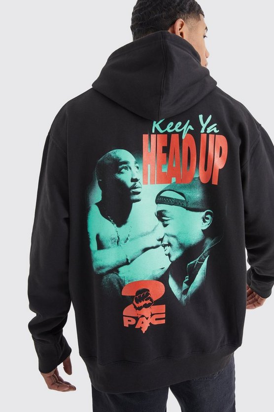 Oversize Hoodie mit Tupac Keep Ya Head Up Print