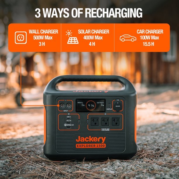 Gerador solar portátil Jackery SG1500 com potência contínua de 1800 W e potência de pico de 3600 W, com 4 painéis solares (lançamento previsto para 2023).