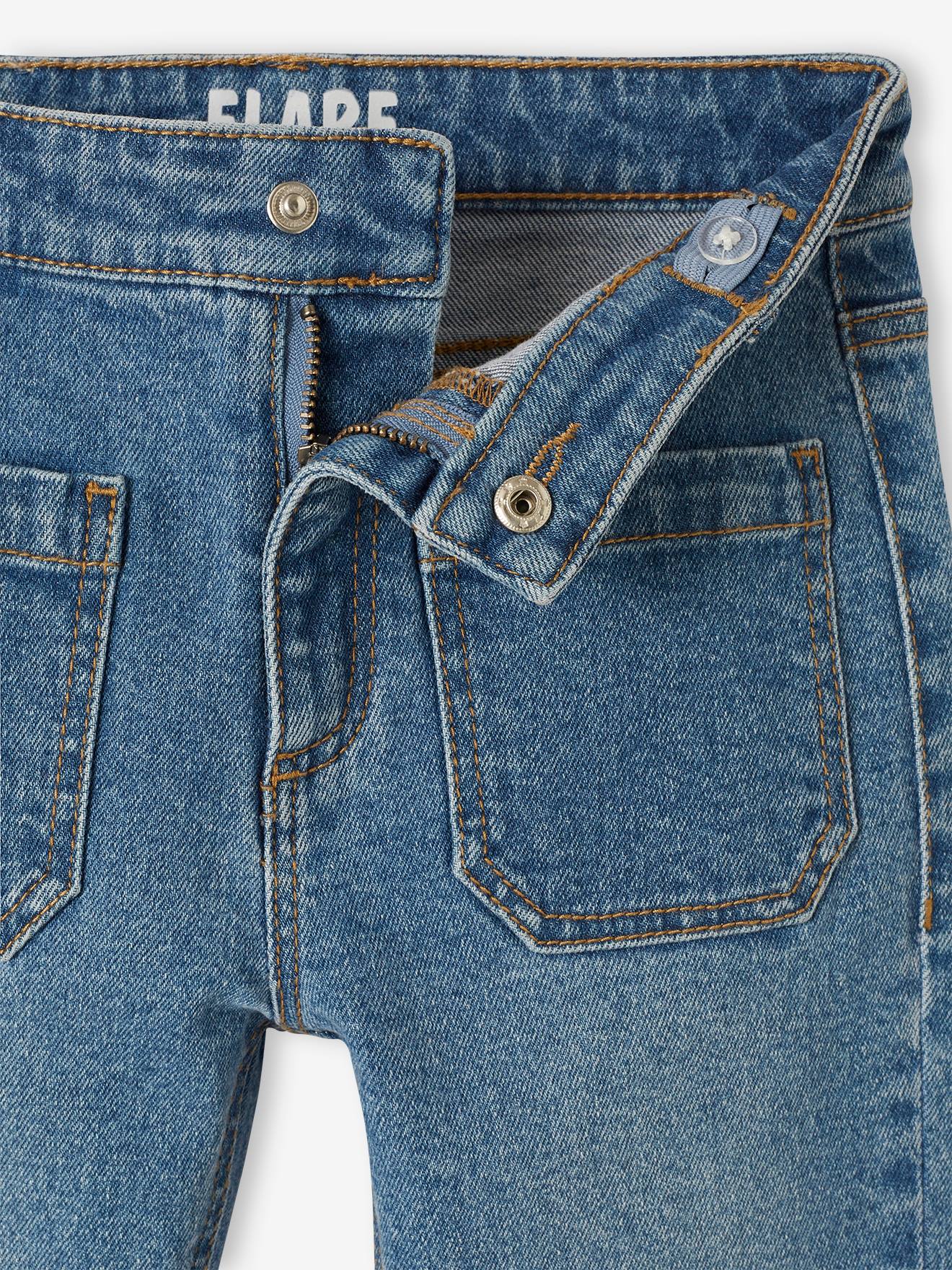 Vertbaudet Mädchen Flare-Jeans, 7/8 - jeansblau
