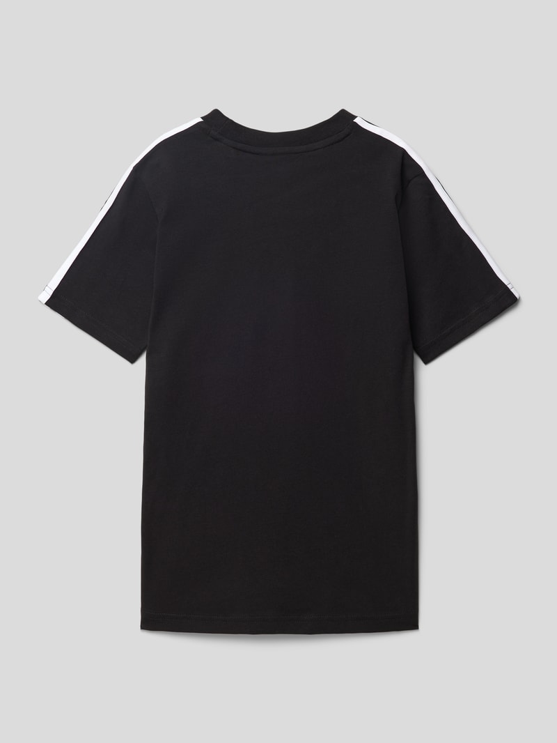 T-Shirt mit Kontraststreifen und Rundhalsausschnitt in schwarz