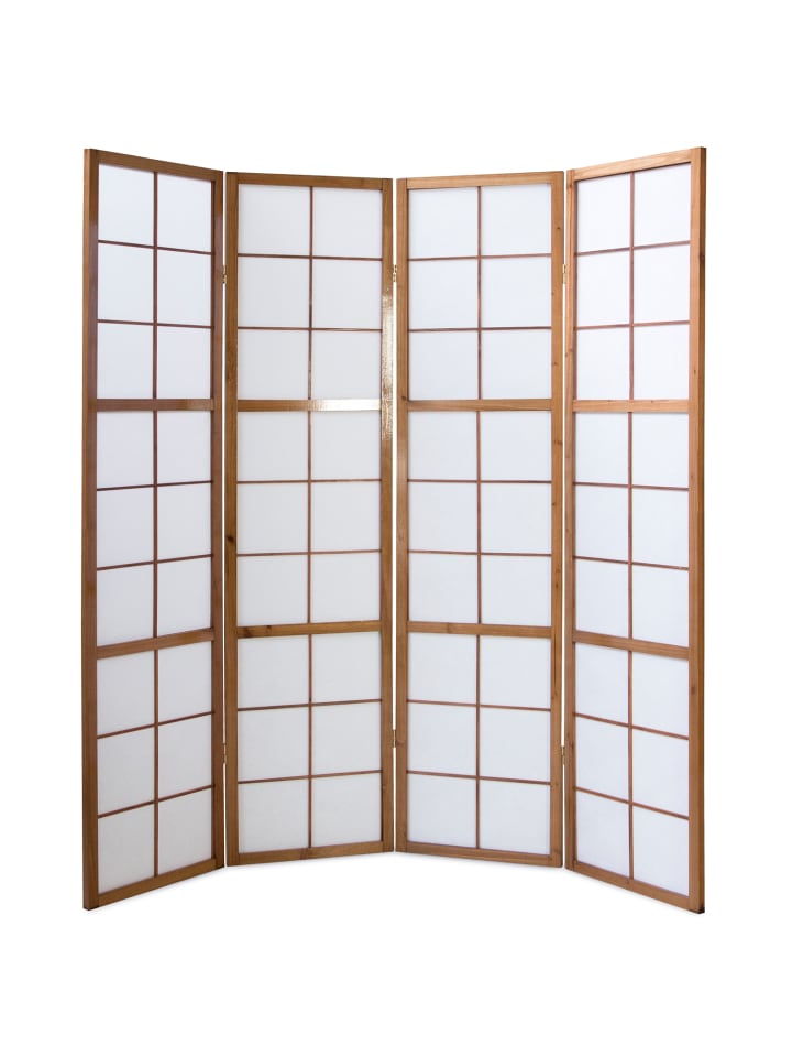 Homestyle4u 4-tlg. Paravent Shoji in Braun 176x175 cm günstig kaufen onesize