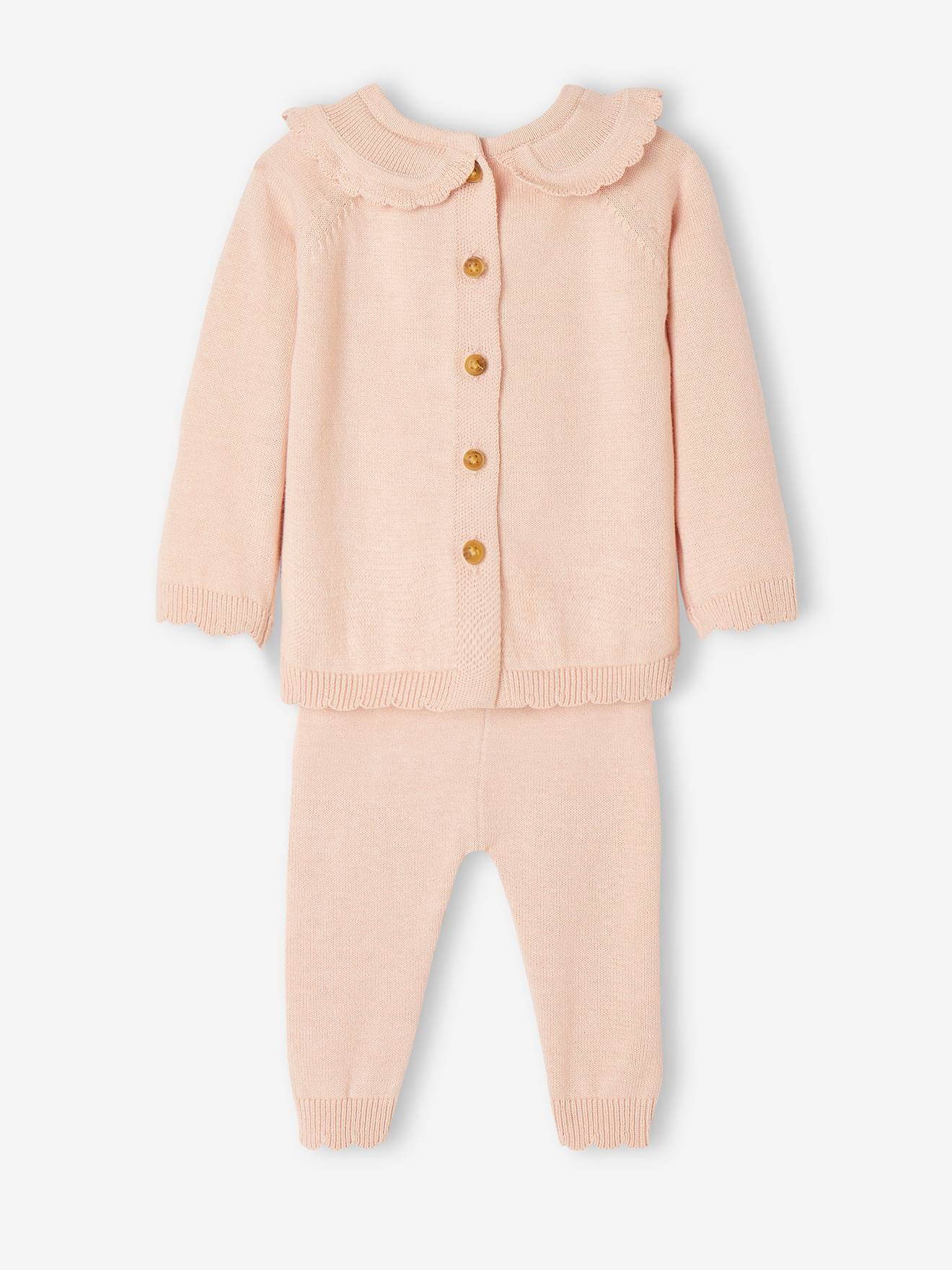 Vertbaudet Baby Weihnachts-Set: Pullover & Hose Oeko-Tex - pudrig rosa