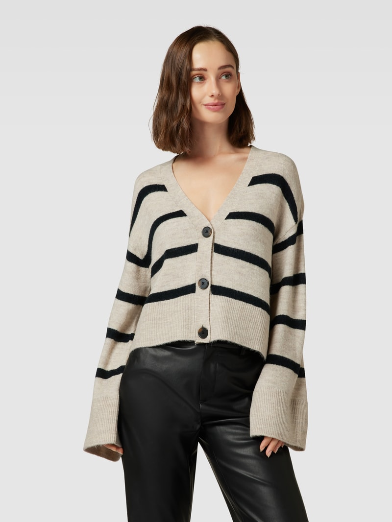 Cardigan mit Streifenmuster Modell 'LEFILE' in offwhite