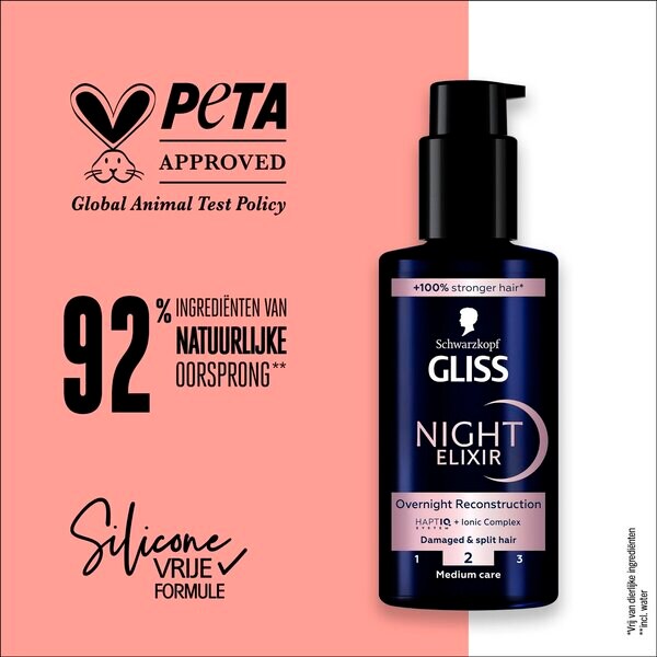 Gliss Yön yli jälleenrakentava yöeliksiiri 100ml