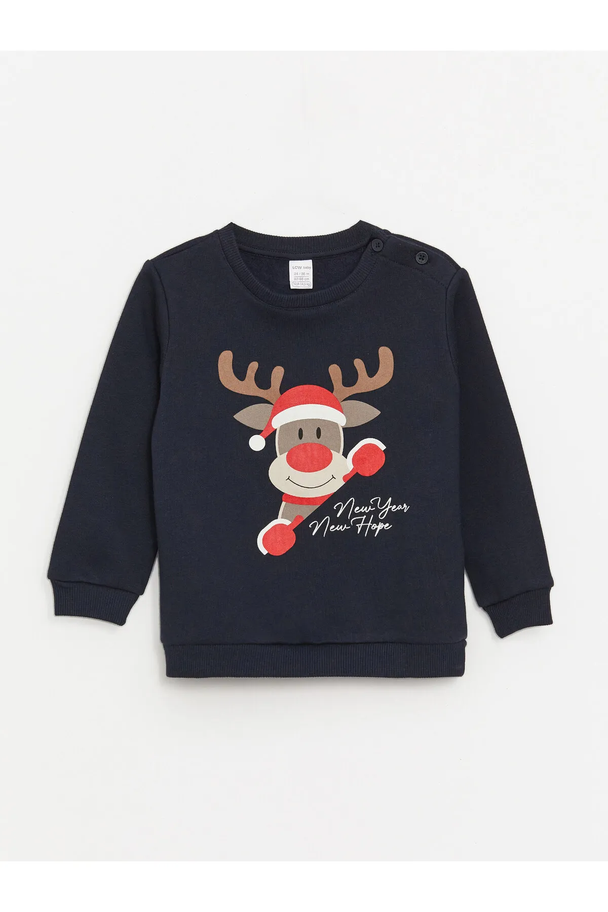 LC Waikiki  Langarm-Sweatshirt mit Rundhalsausschnitt und Neujahrsmotiv für Babys