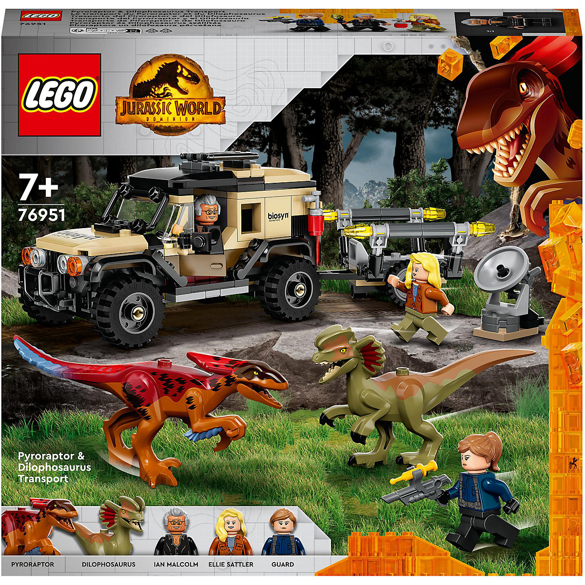 LEGO® Jurassic World 76951 Pyroraptor & Dilophosaurus Transport
