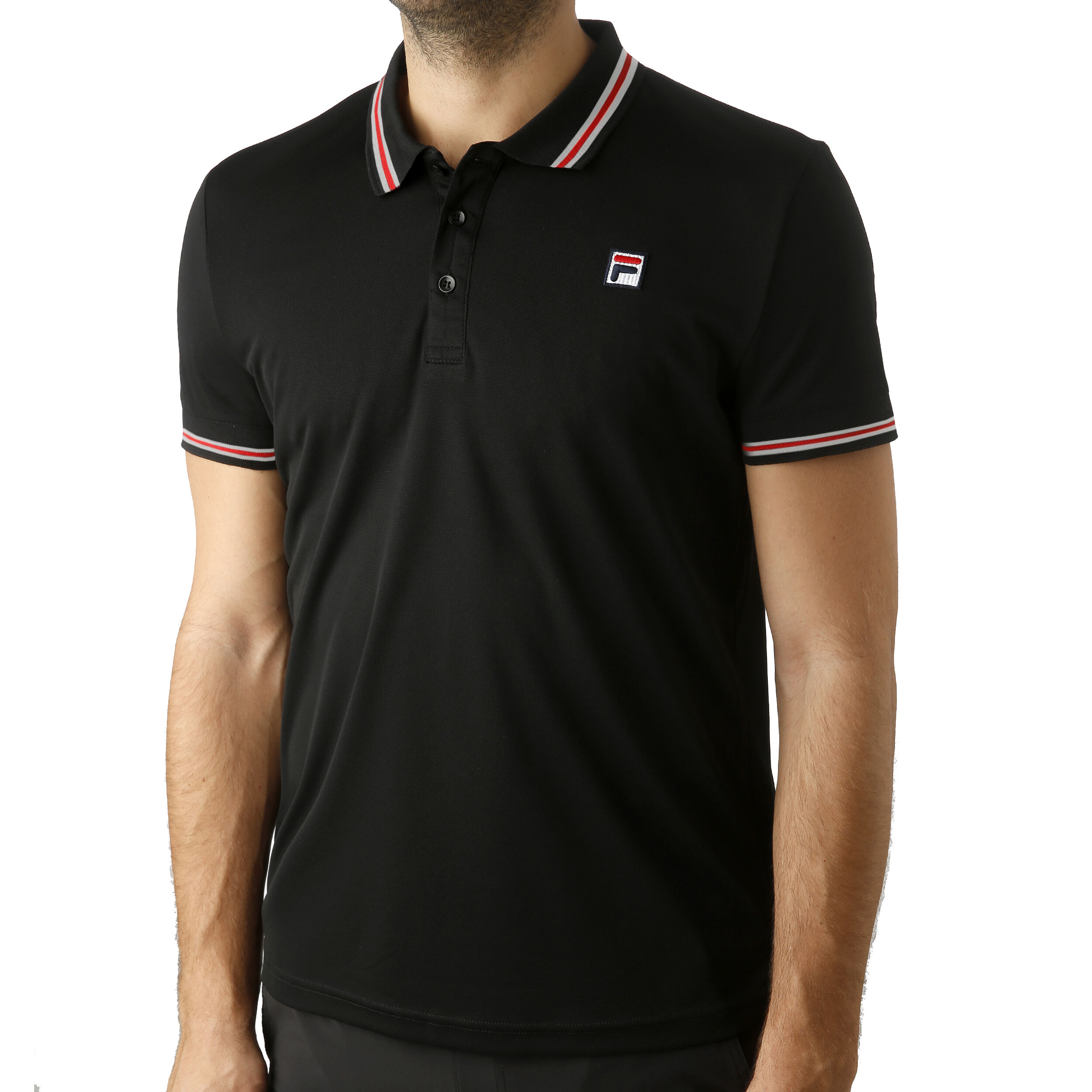Piro Polo Herren - Schwarz, Rot