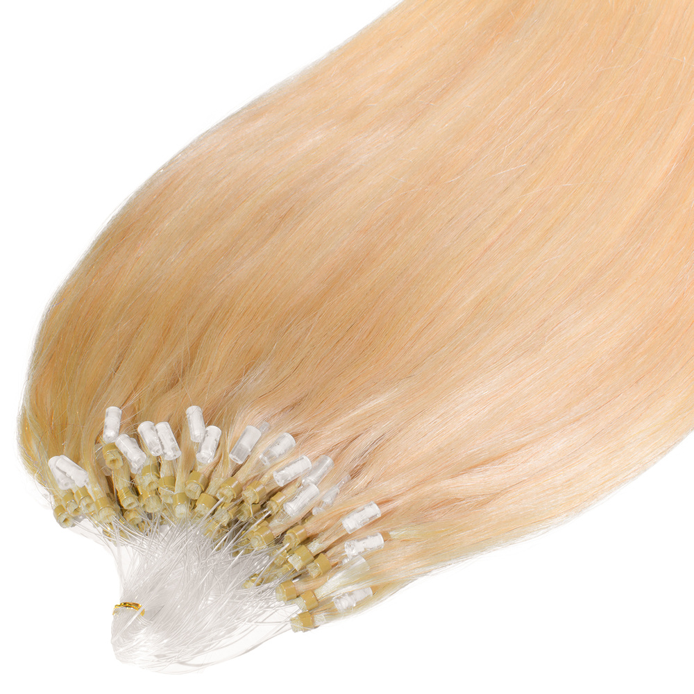hair2heart Extensions à froid Microring Premium cheveux naturels #22 Blond doré 0.5g extensions