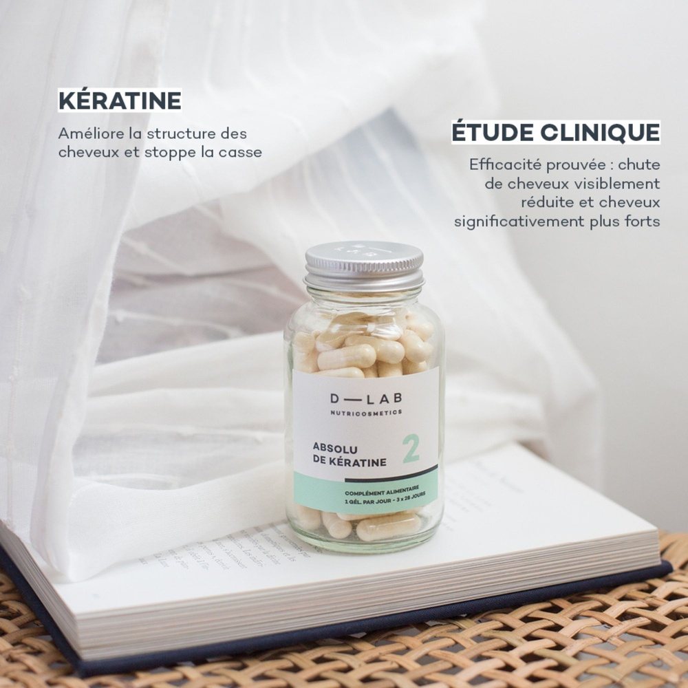 D-Lab Nutricosmetics Absolu de Kératine - 1 Mois Anti-chute & Réparation