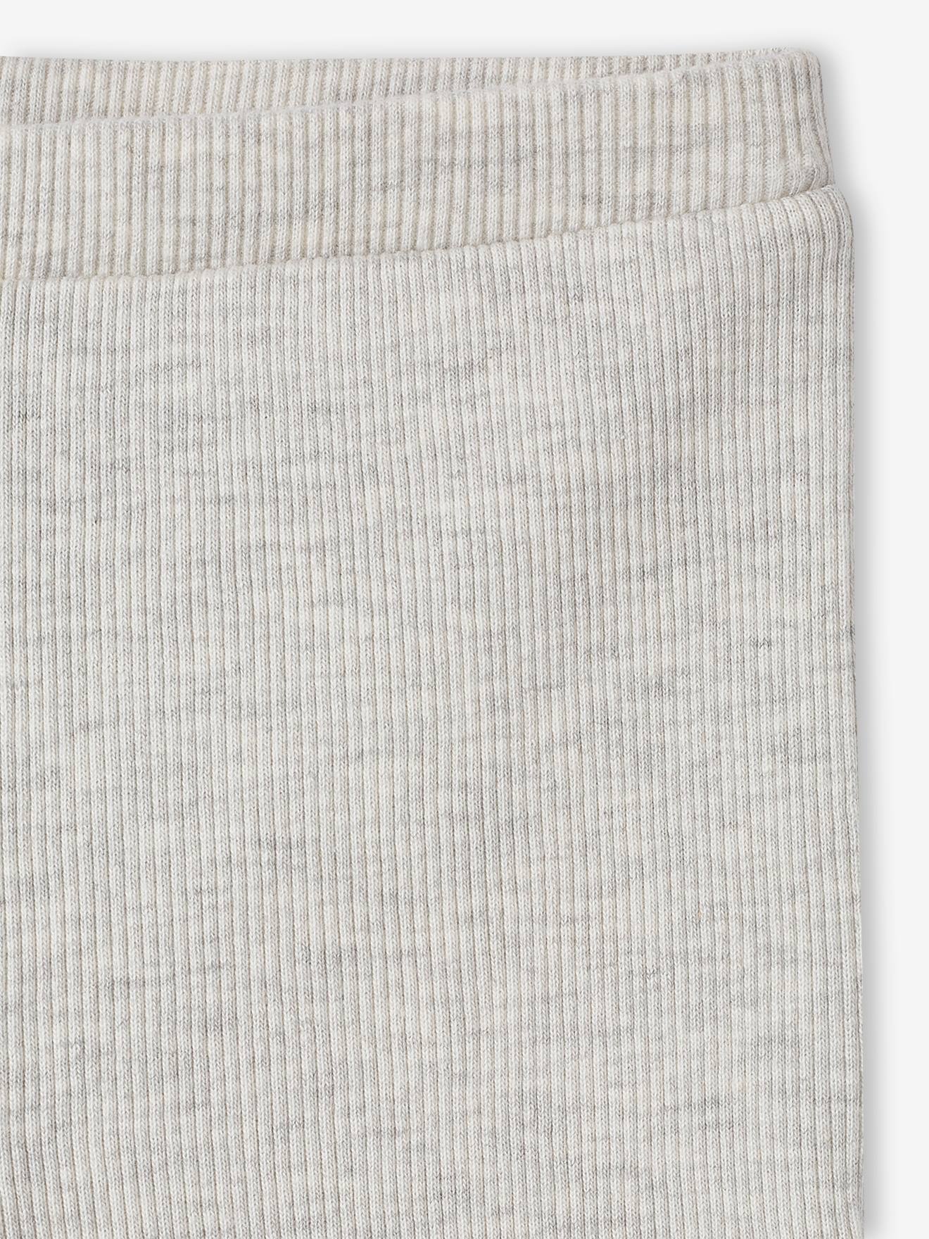Legging basics bébé en côtes beige chiné