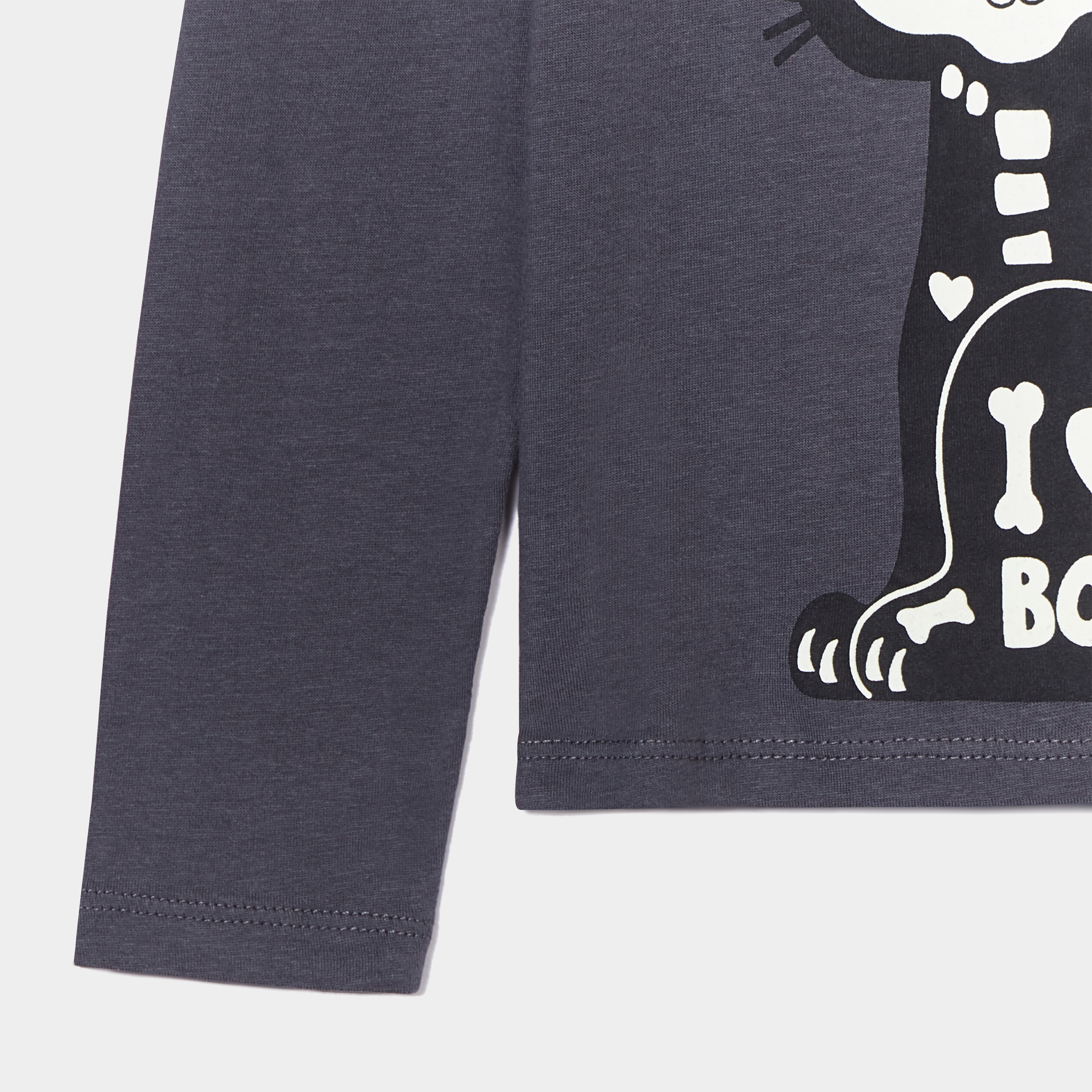 Ensemble t-shirt et masque halloween gris foncé fille | La Halle