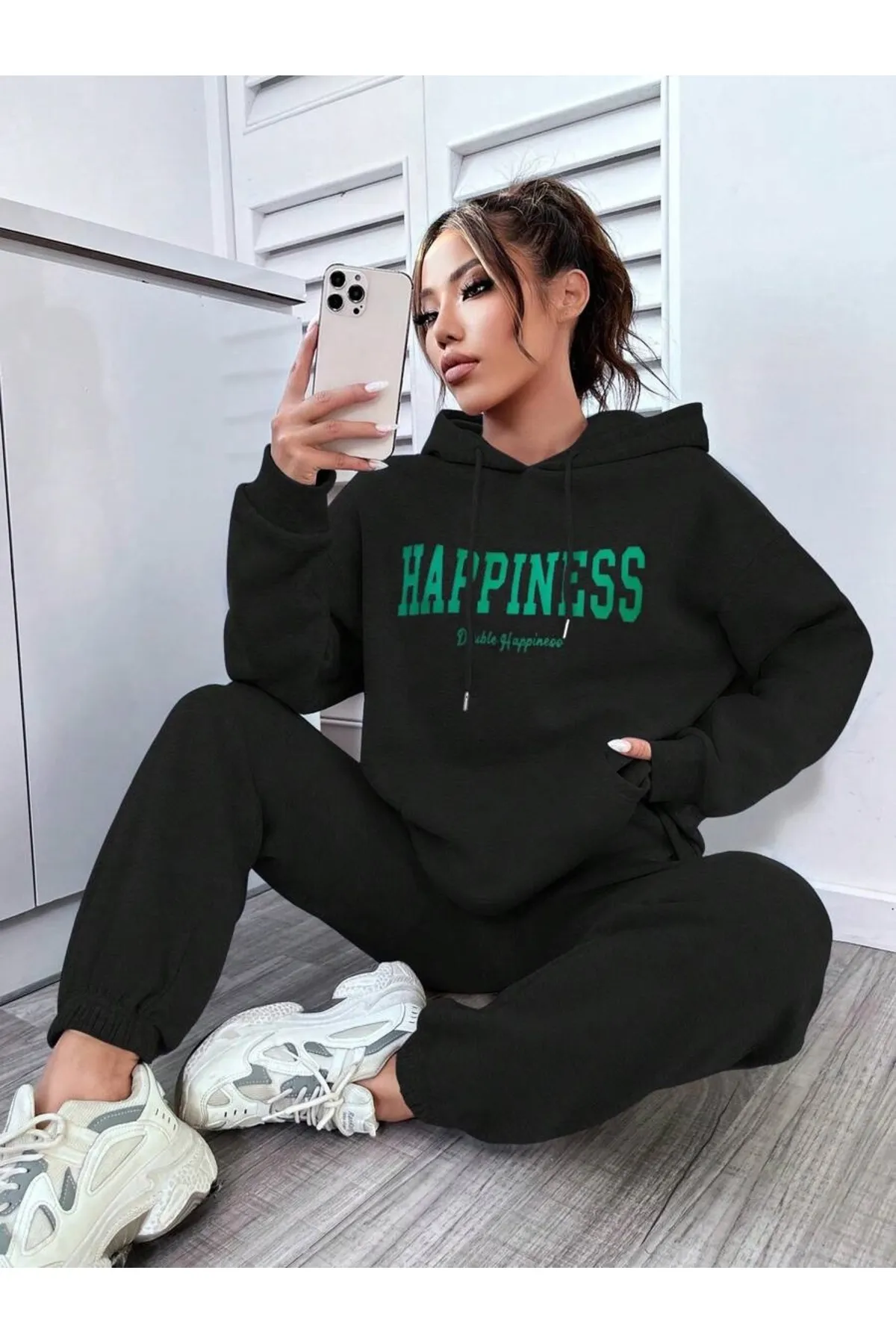 MOONBULL  Sport-Sweatsuit Set - Schwarz - Regular Fit