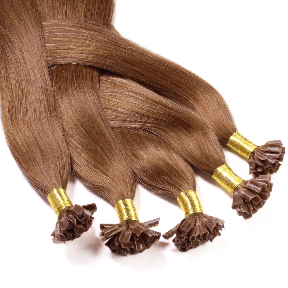 hair2heart Extensions à chaud bonding cheveux naturels #8 Marron clair 1g extensions