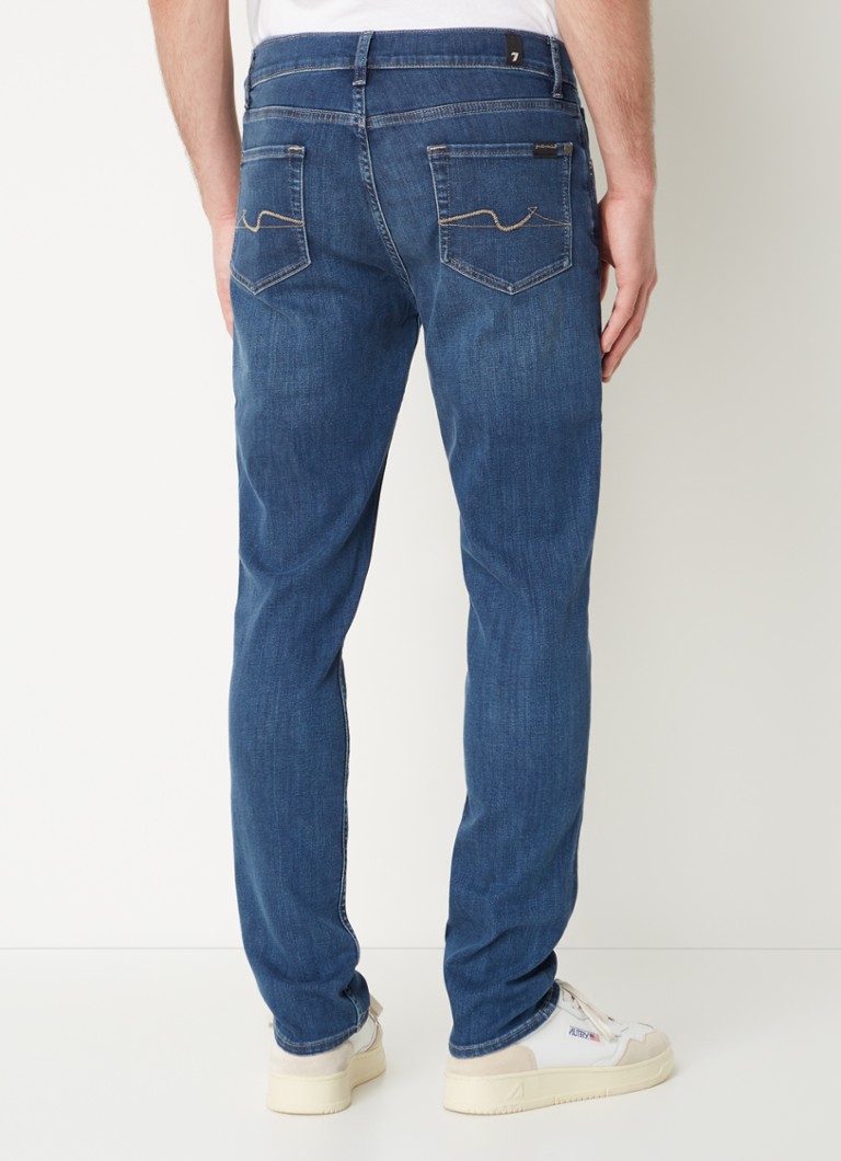 7 For All Mankind Slim fit jeans med mørk vask og sidelommer