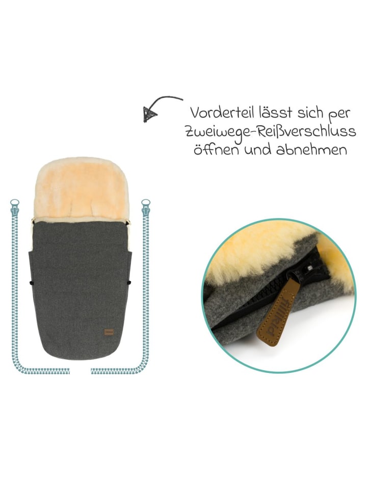 fillikid Lammwoll-Fußsack Bernina Wool für Buggy, in grau günstig kaufen onesize