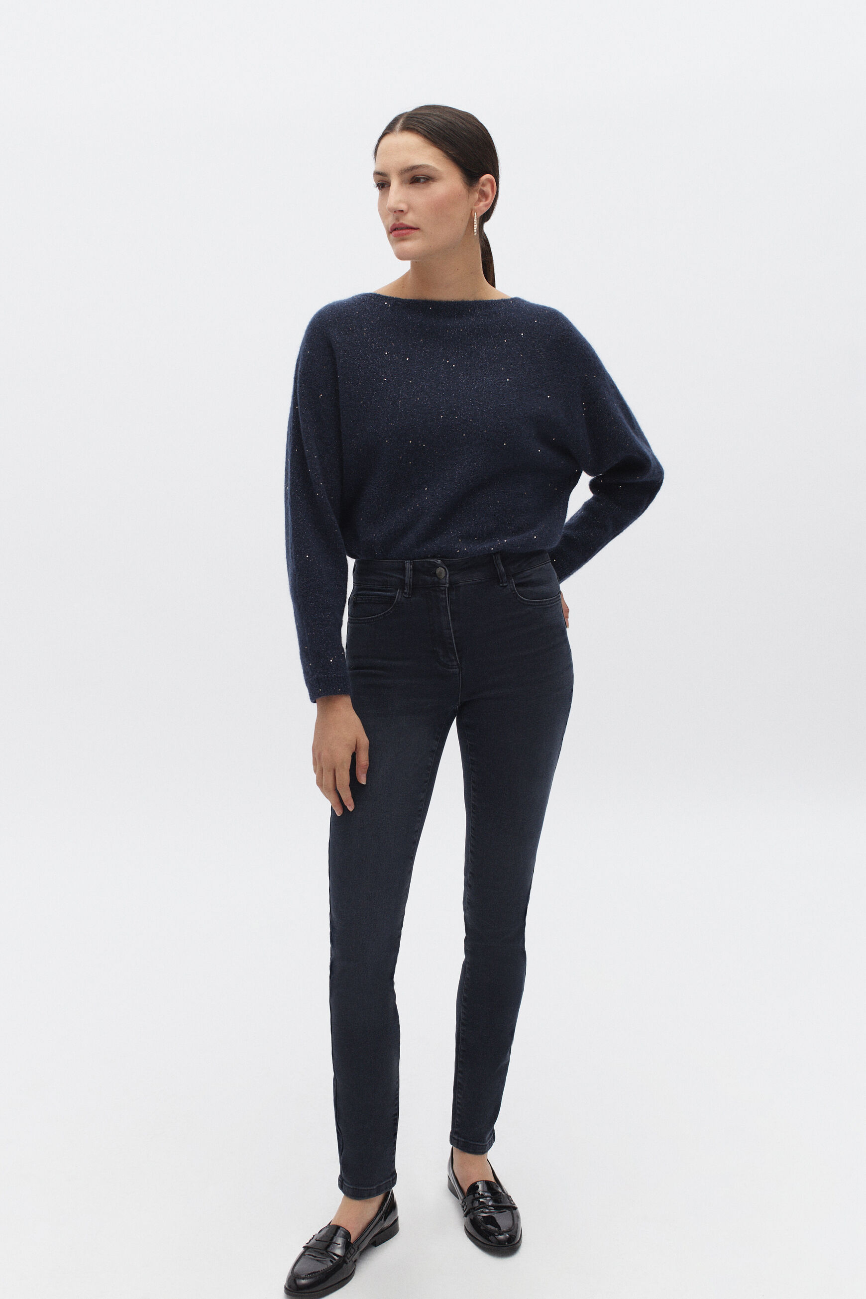 pantalon tom bleu fonce femme