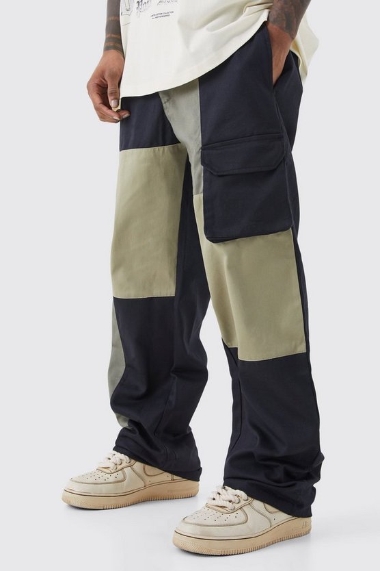 Lockere Colorblock Cargo-Hose