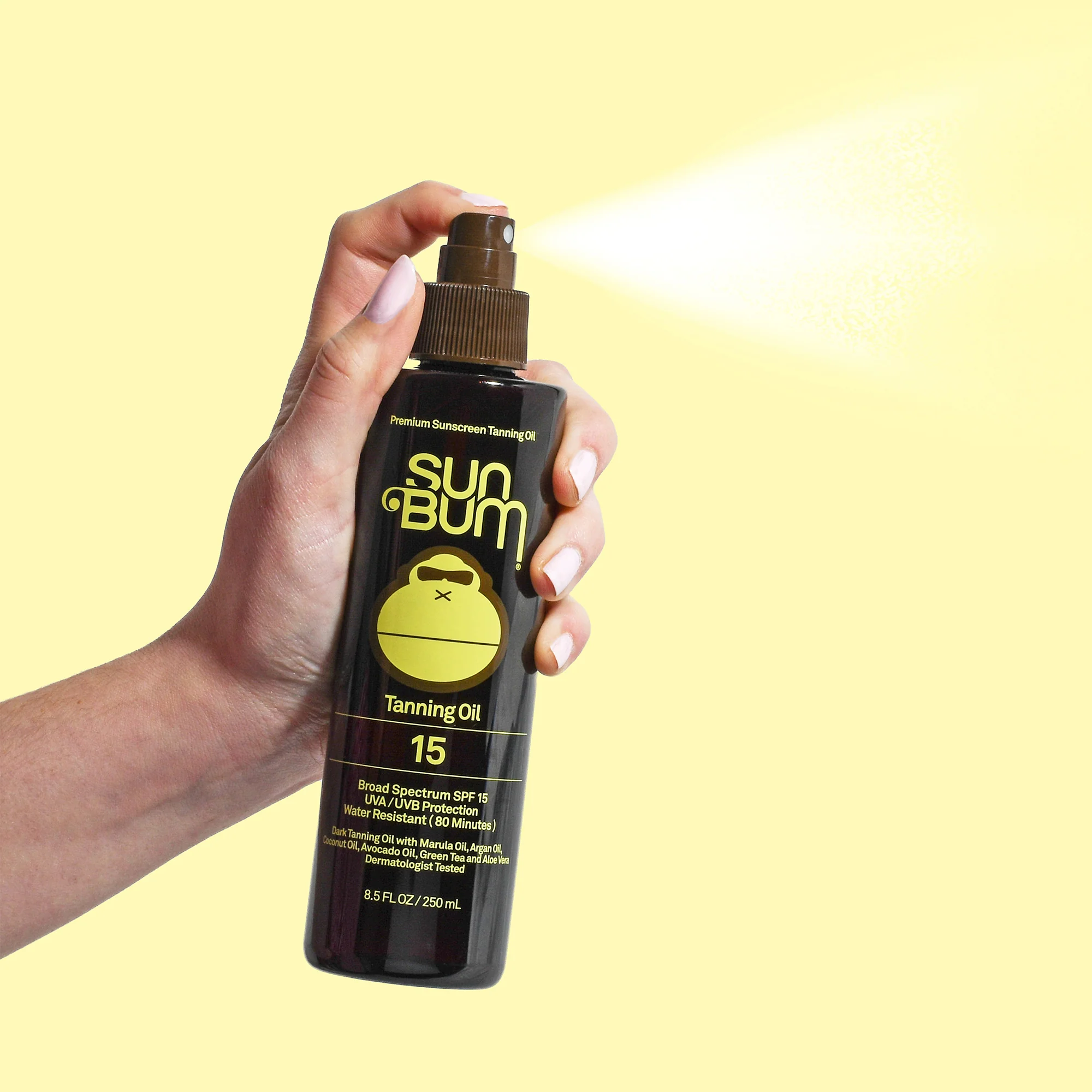 Sun Care SPF15 brūninošā eļļa - vidējas aizsardzības ķermeņa saules eļļa, vidējas aizsardzības ķermeņa saules sprejs