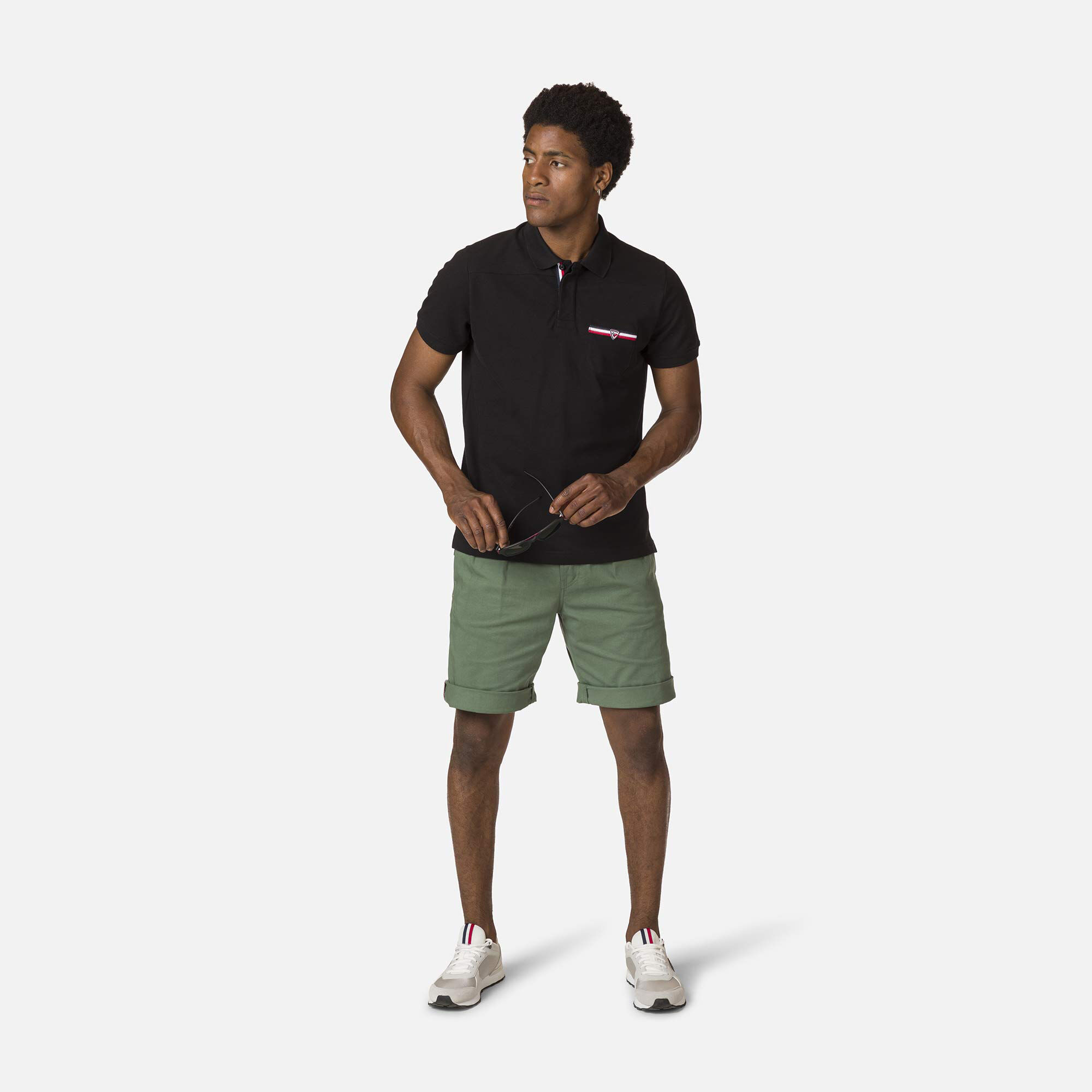 Polo logo à poche homme