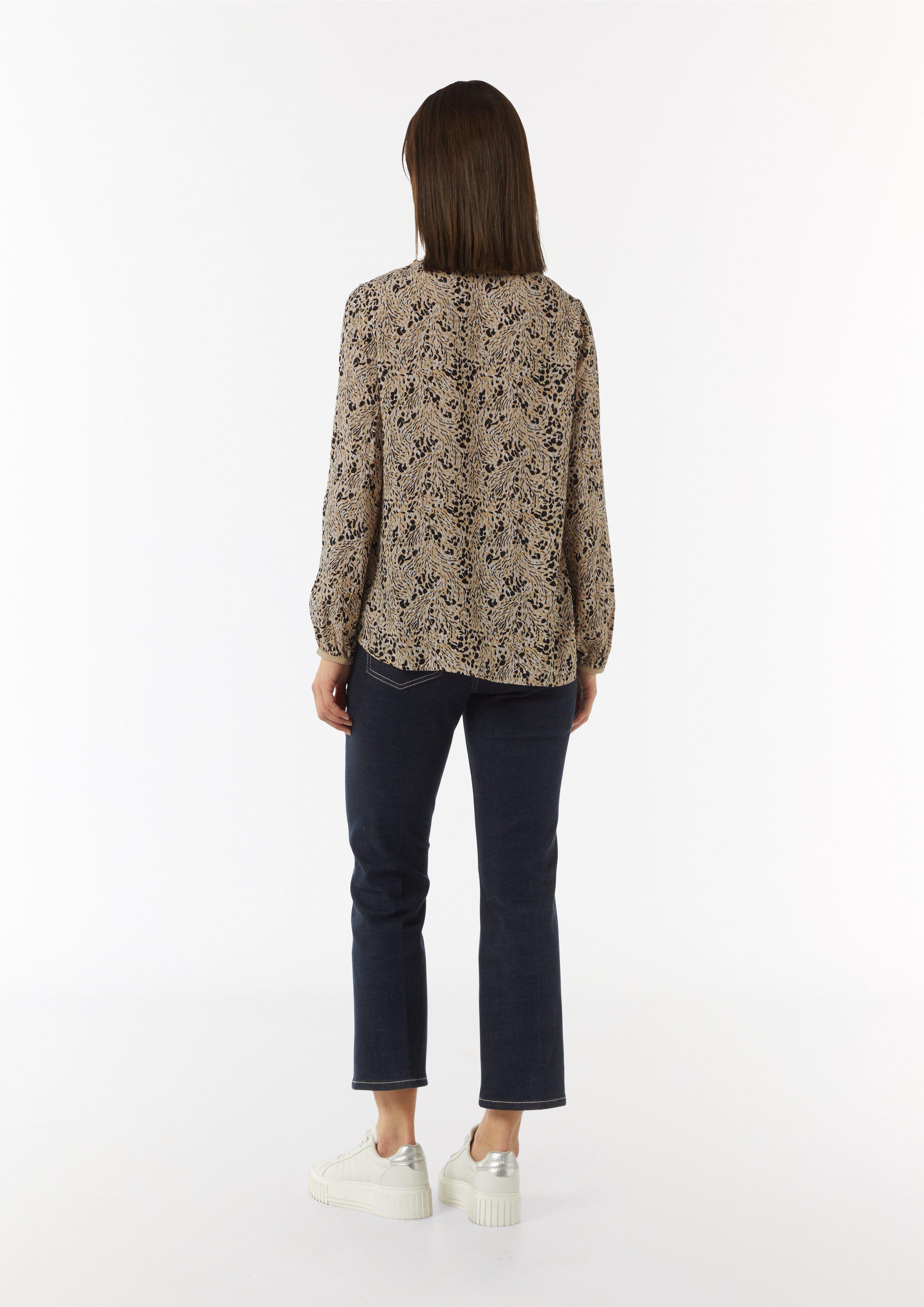 Bluse mit Bindeband - sandstein