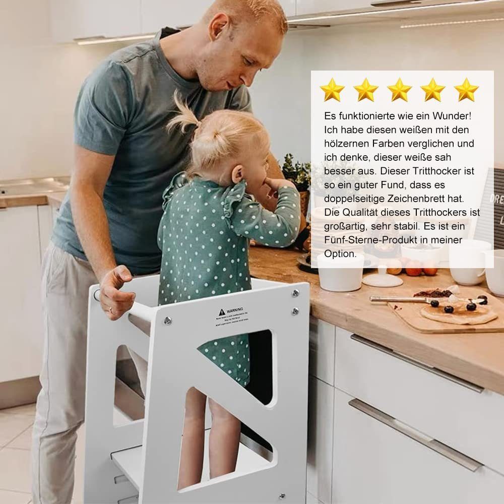 Dripex Stehhilfe Lernturm Für Kinder ab 1 Jahr Tritthocker mit Tafel