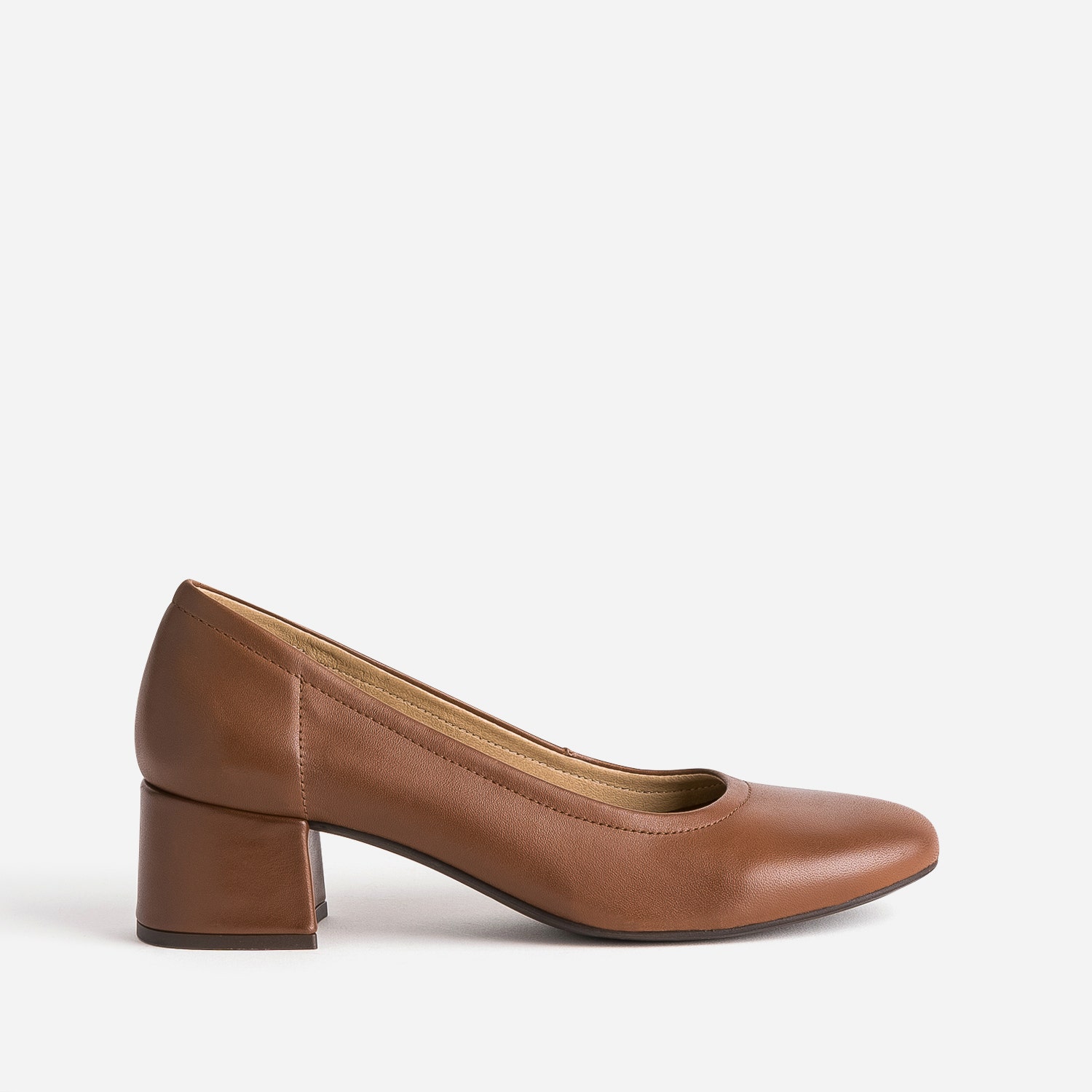 Escarpin cognac éco-conçu en cuir