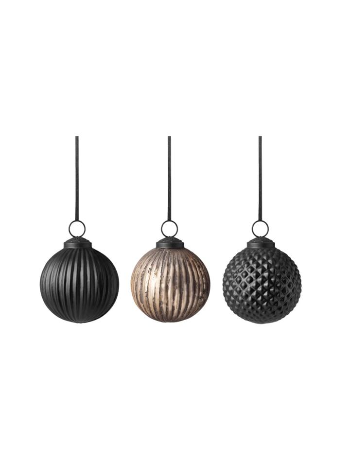 Villeroy & Boch Glas-Weihnachtskugeln 3tlg. Black XMAS in schwarz günstig kaufen onesize