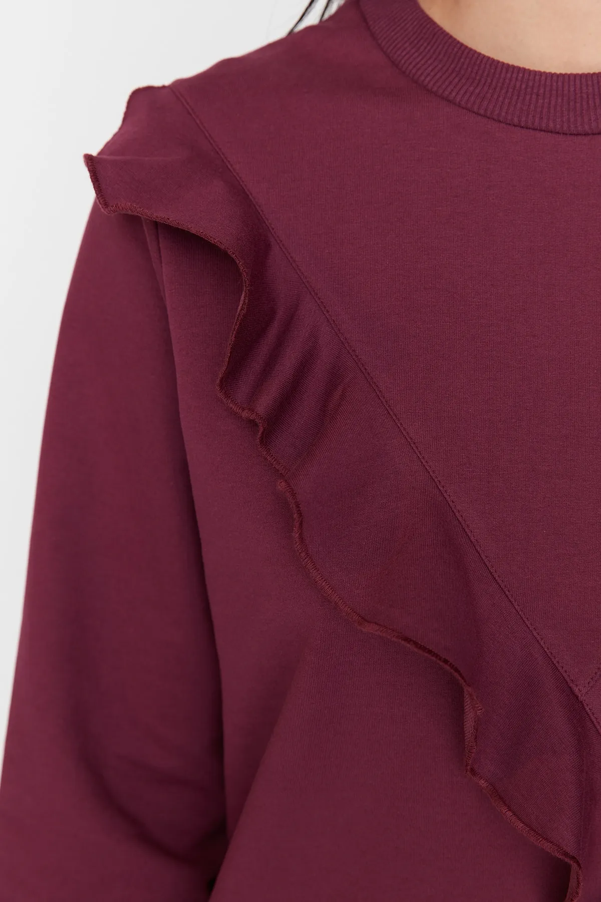 Trendyol Modest  Lila Stricktunika mit Rüschendetail TCTAW23UK00052