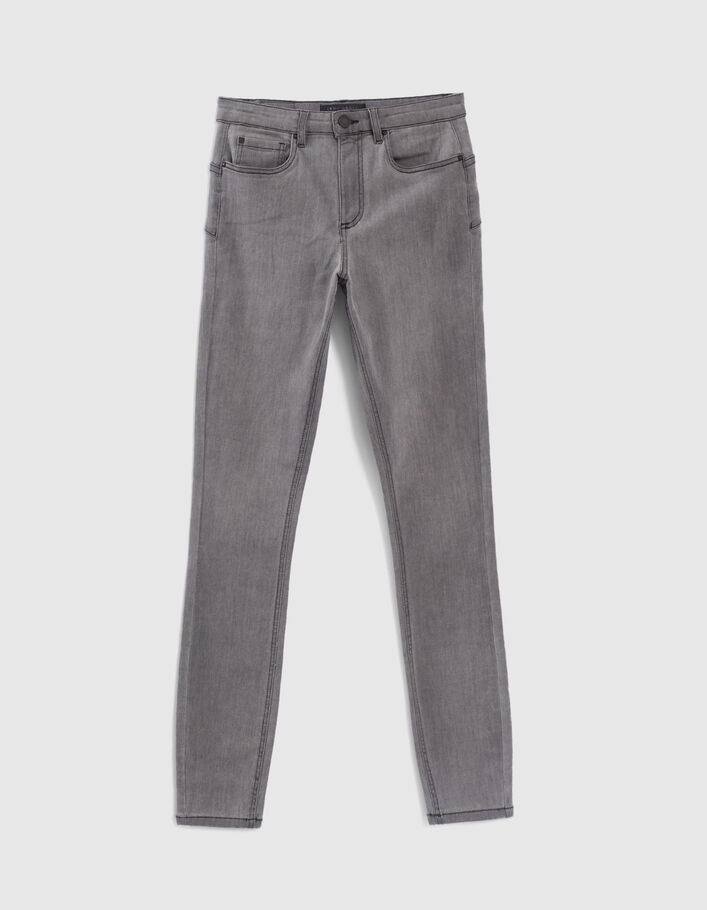 Jean slim gris taille haute clouté effet sculpt up Femme