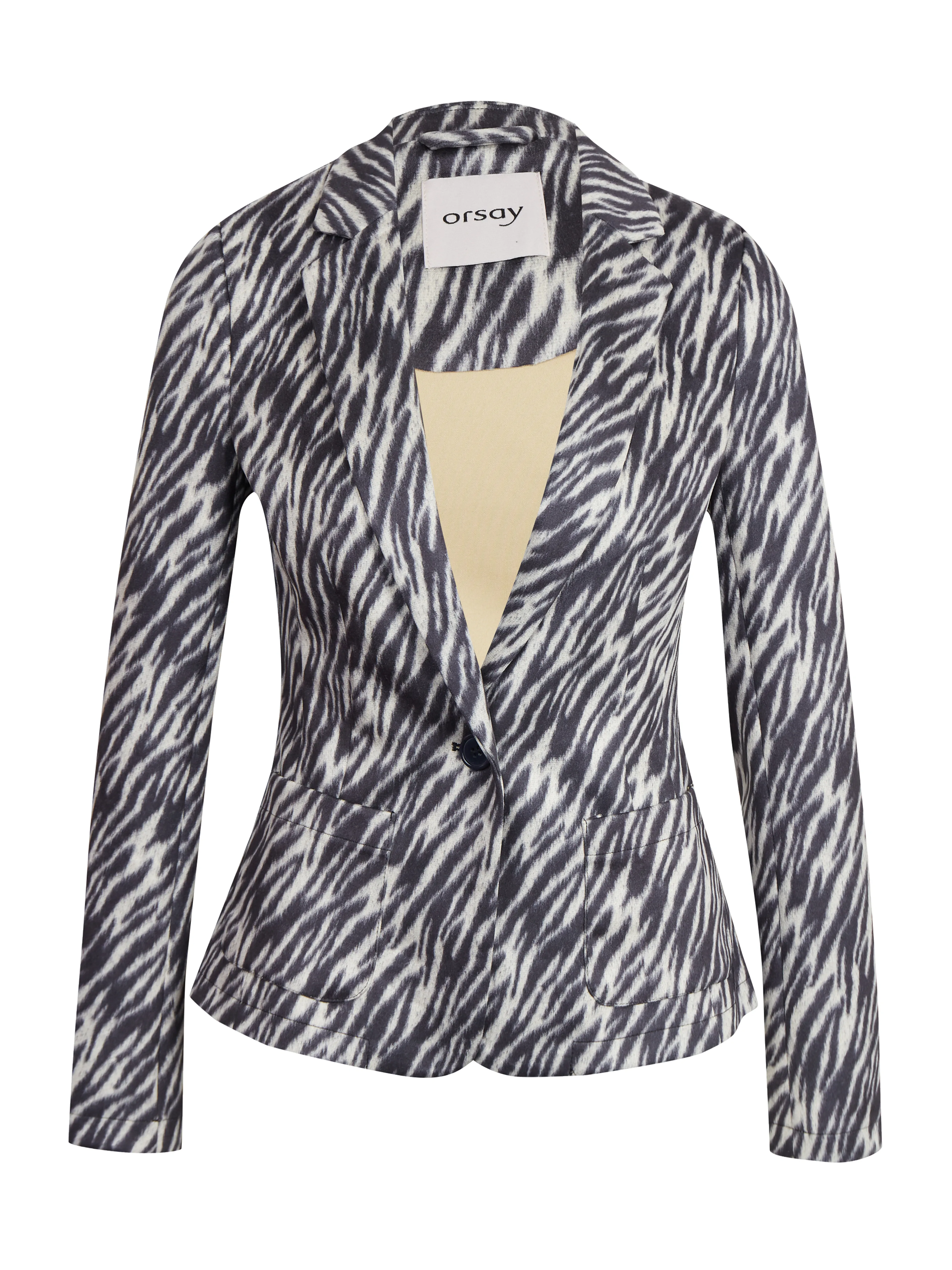 Weiß und schwarz gemusterte Damenjacke in Wildleder ORSAY